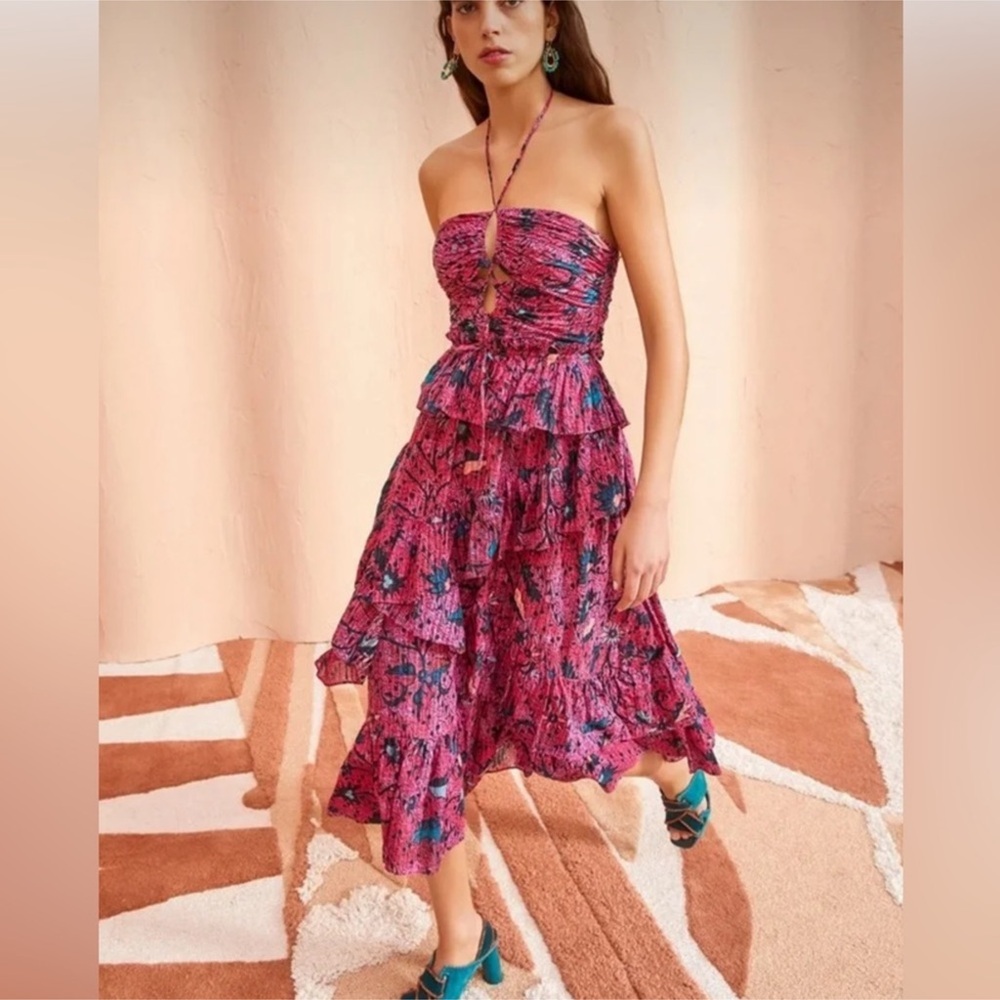 Ulla Johnson Simona Midi Dress in Snapdragon Sz 14
